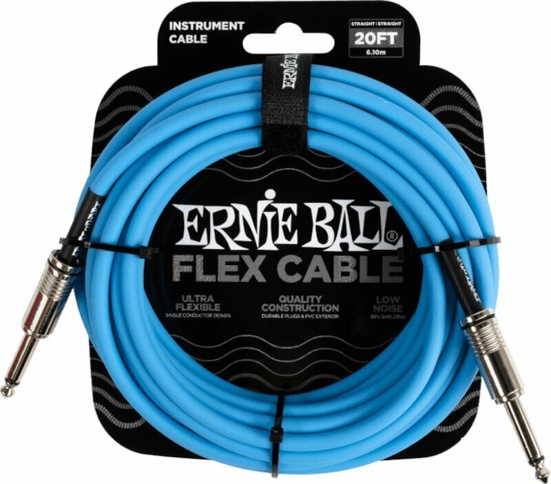 Ernie Ball Flex Instrument Cable Straight/Straight Blue 6 m Straight - Straight