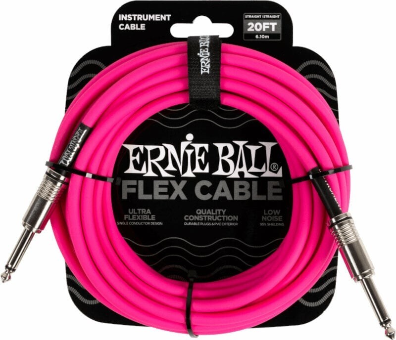 Ernie Ball Flex Instrument Cable Straight/Straight Pink 6 m Straight - Straight