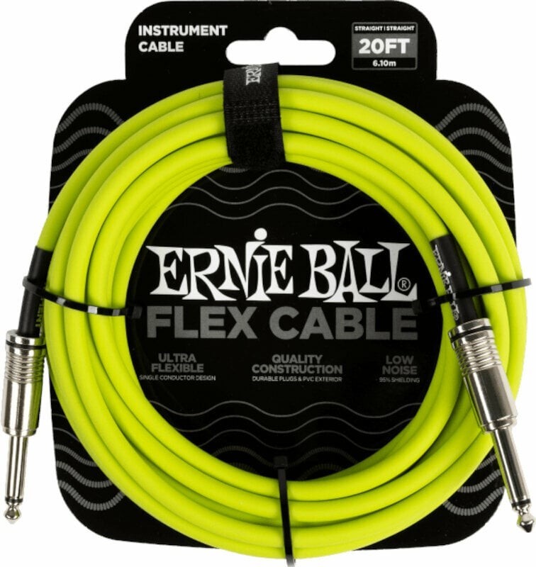 Ernie Ball Flex Instrument Cable Straight/Straight Green 6 m Straight - Straight