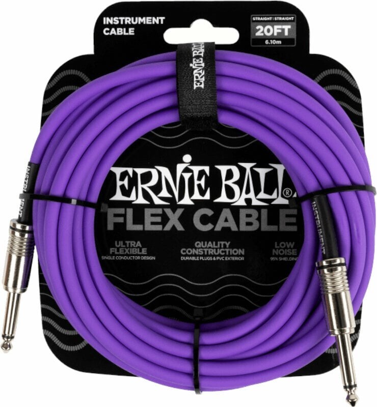 Ernie Ball Flex Instrument Cable Straight/Straight Violet 6 m Straight - Straight