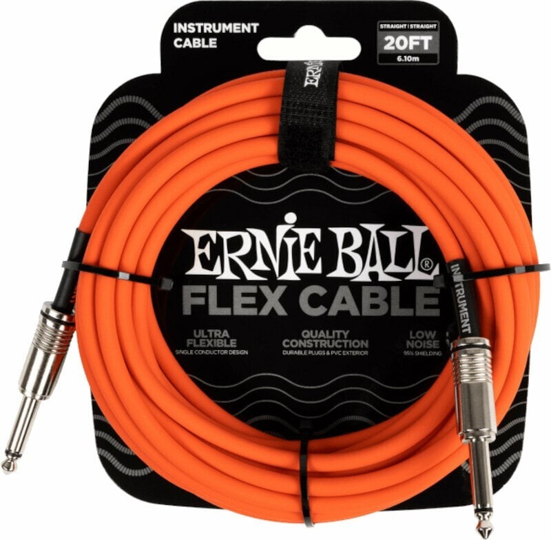 Ernie Ball Flex Instrument Cable Straight/Straight Orange 6 m Straight - Straight