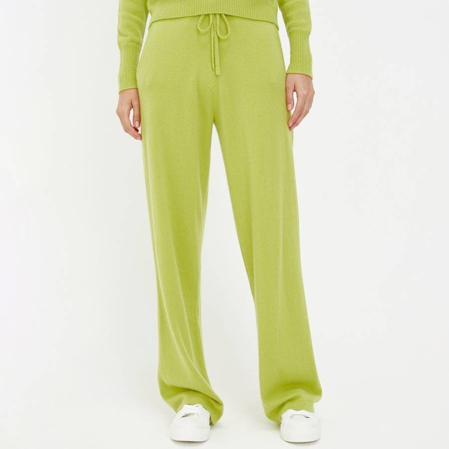 Lime Wide Leg Cashmere Lounge Trousers