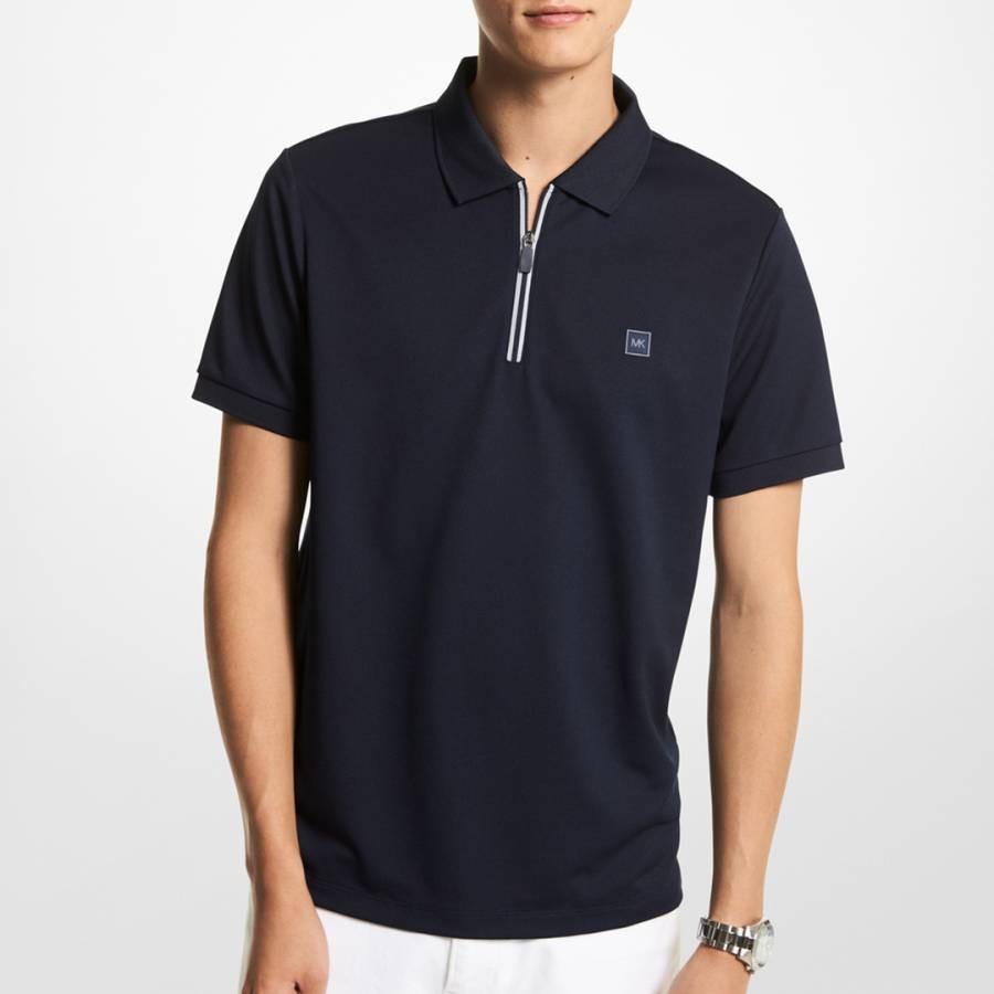 Navy Half Zip Polo Shirt