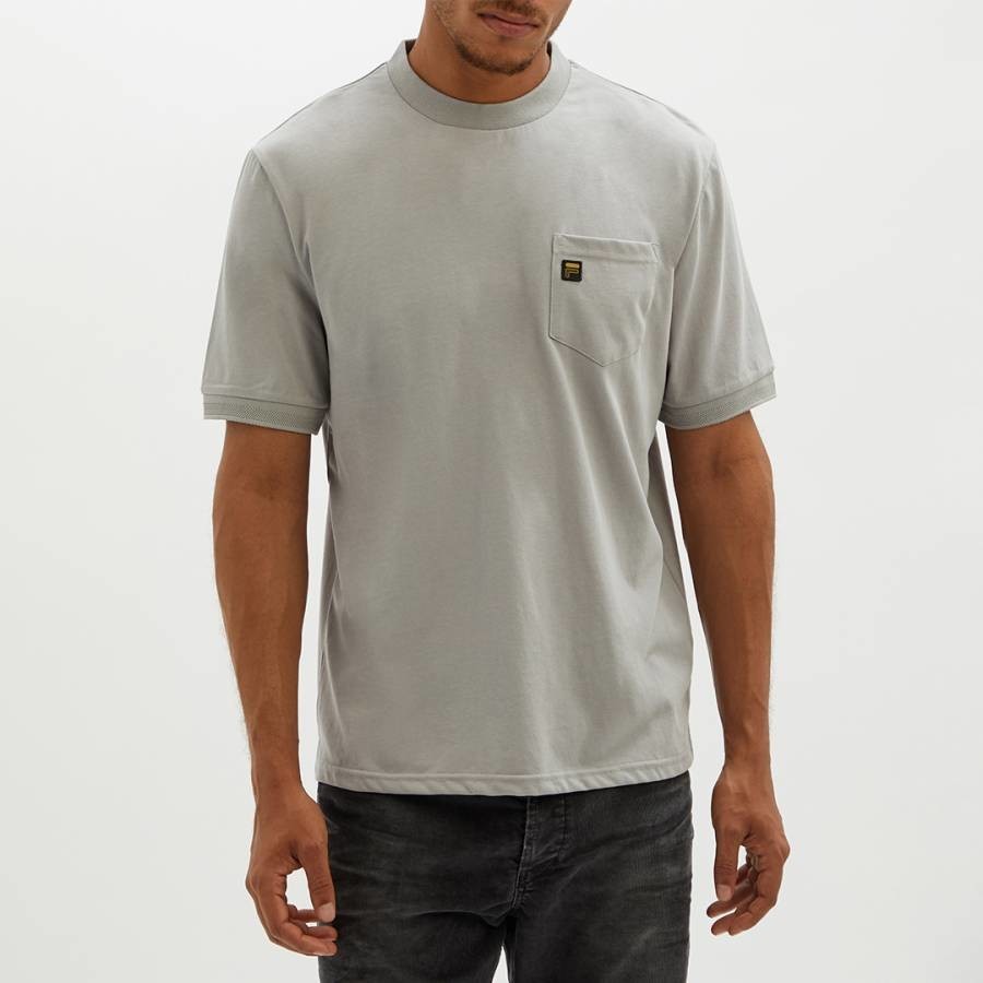 Grey Teo Cotton Blend Pocket T-Shirt