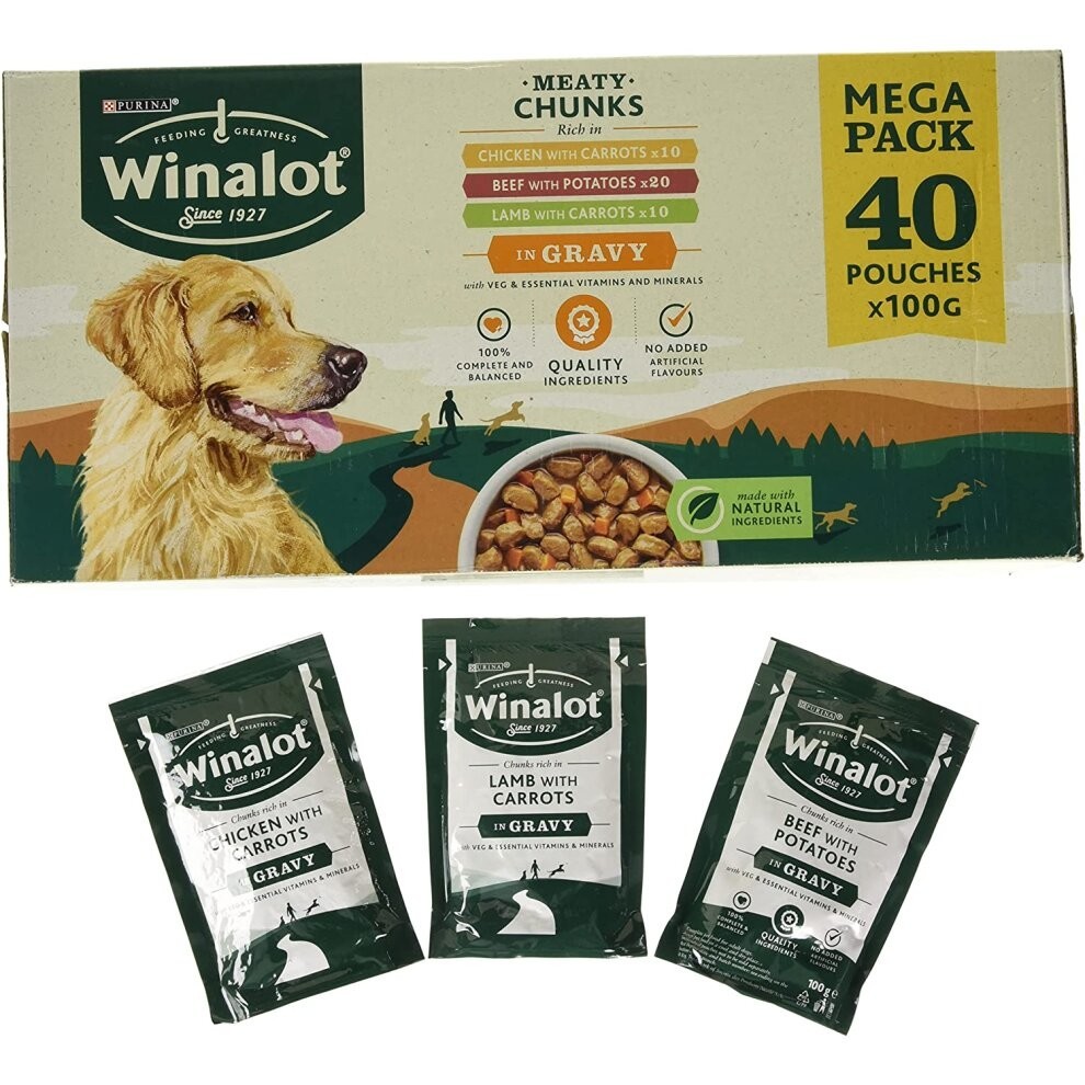 Winalot Dog Food Mixed in Gravy, 40 x 100g