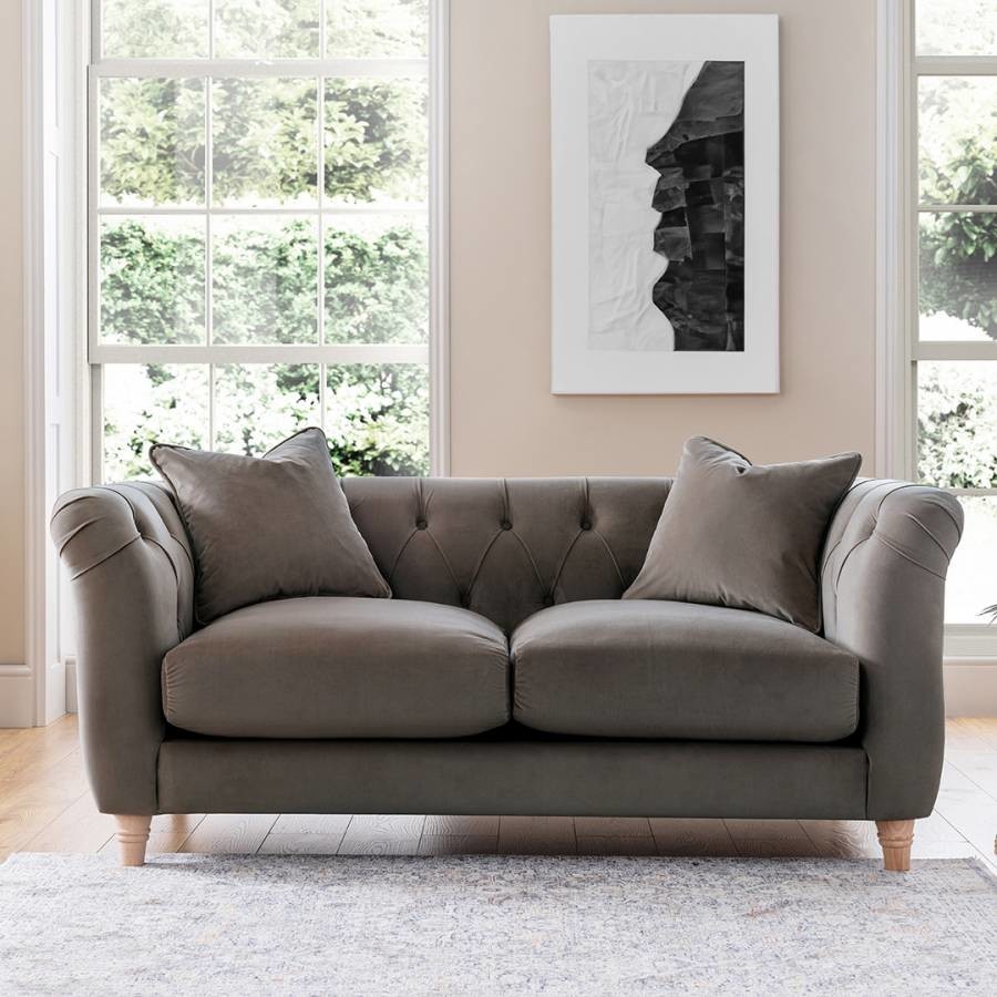 The Soho Medium Sofa Velvet Mushroom