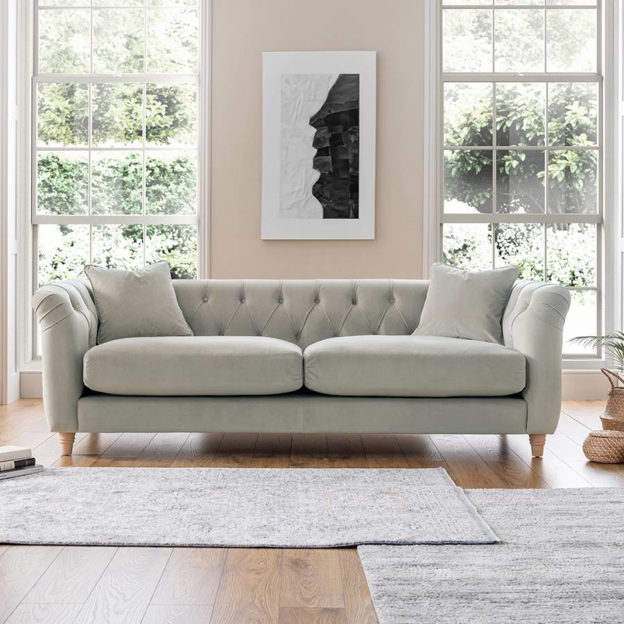 The Soho Large Sofa Velvet Chalk