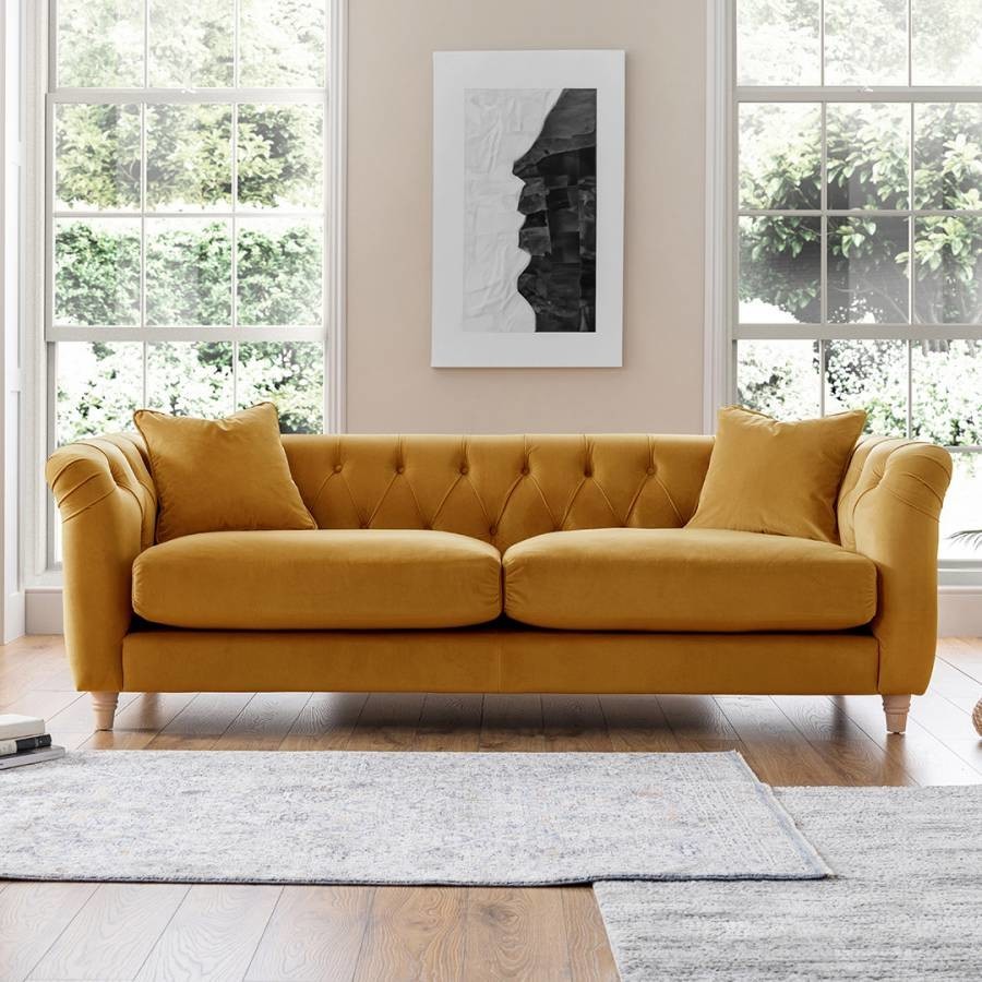 The Soho Large Sofa Velvet Ochre