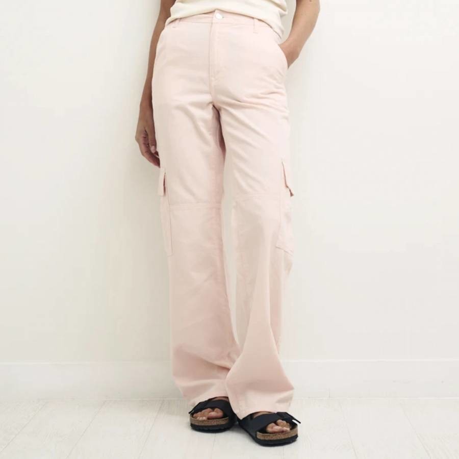 Pink Pansy Utility Cotton Trousers