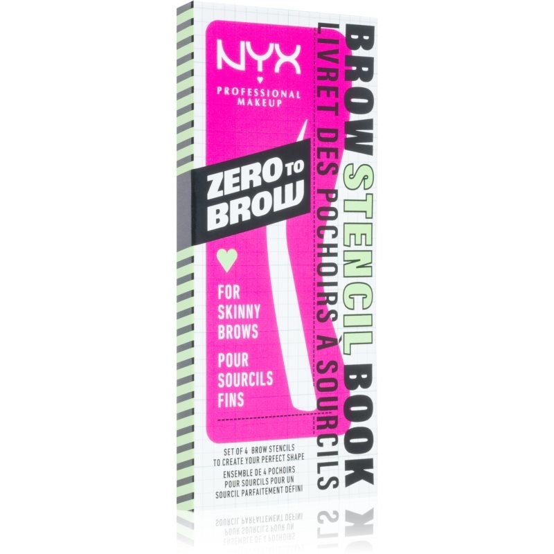 NYX Professional Makeup Zero To Brow Stencil Book eyebrow stencils 01 Thin 4 pc