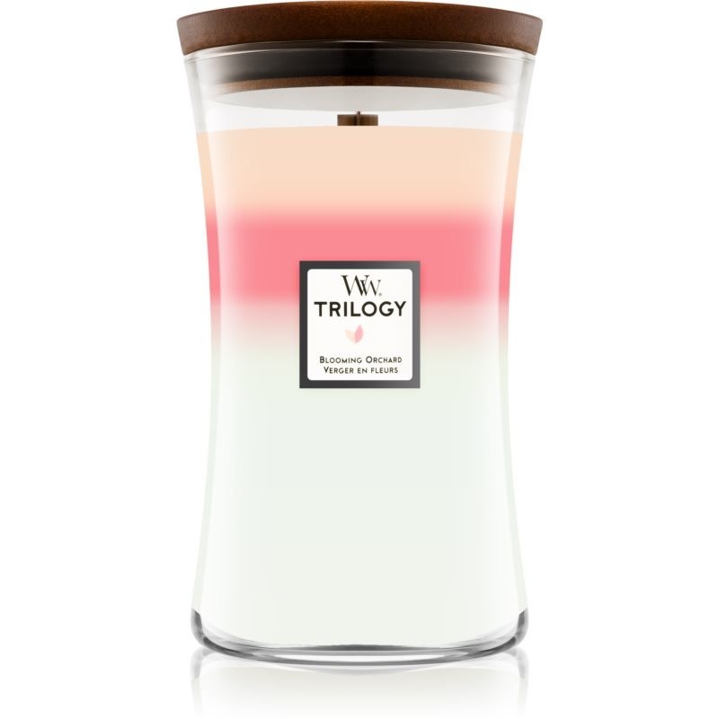 Woodwick Trilogy Blooming Orchard scented candle 609,5 g