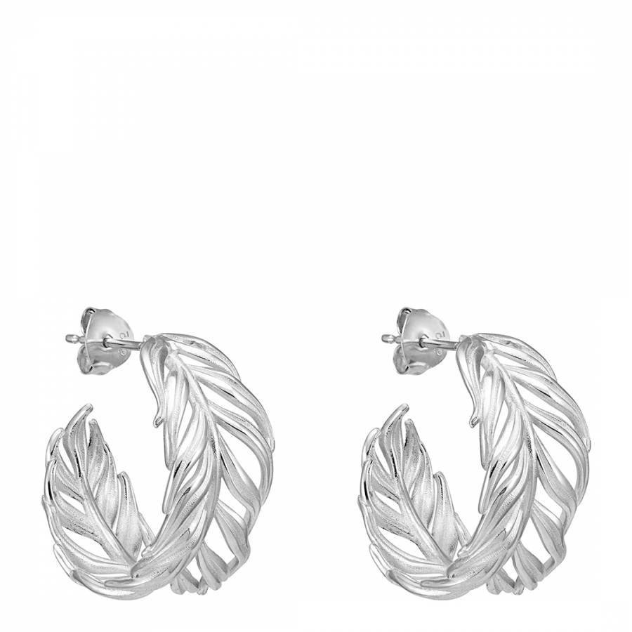 Silver 20mm Angel Feather Hoops