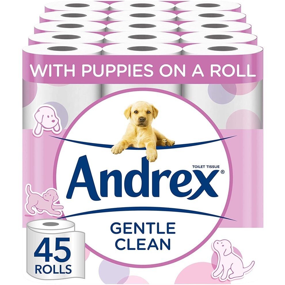 Andrex Toilet Roll - Gentle Clean Toilet Paper, 45 Rolls