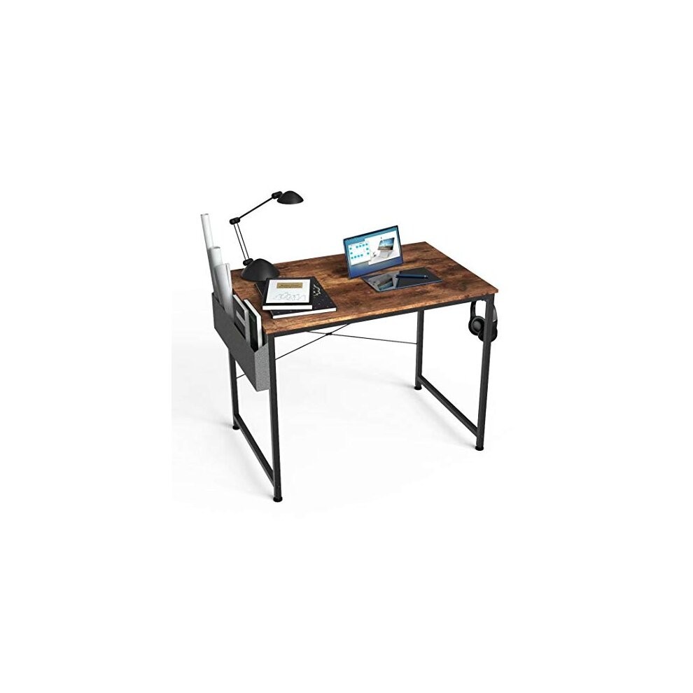 HOMIDEC Writing Computer Desk, Office Work Desk for student and worker, Laptop Table with Storage Bag and Headphone Hook,Modern Simple Style Desks