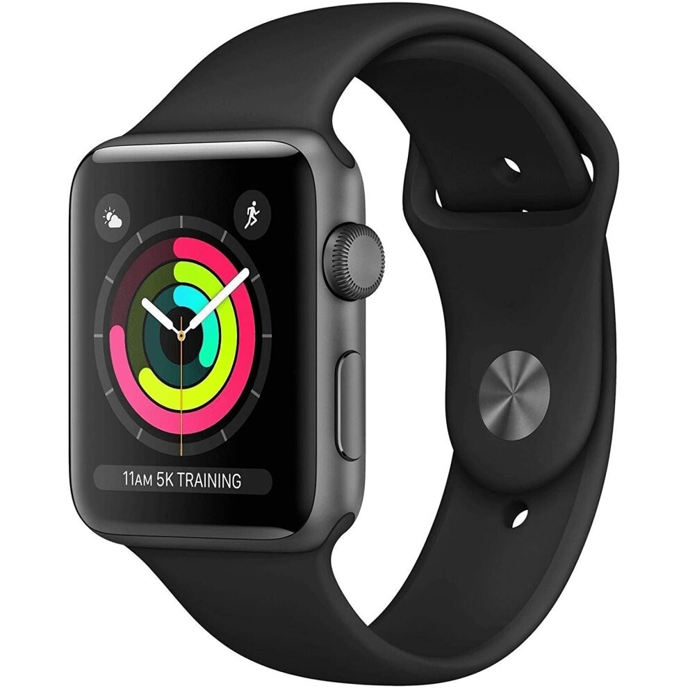 Refurbished Apple Watch Series 3 (GPS, 38MM) - Space Gray Aluminum Case with Gray Sport Band