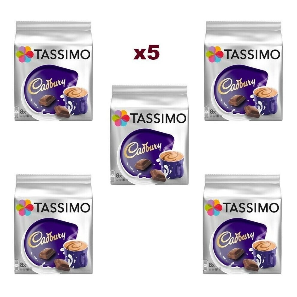 Tassimo Cadbury Hot Chocolate Pods T-Discs, Pack Of 5, 40 Drinks