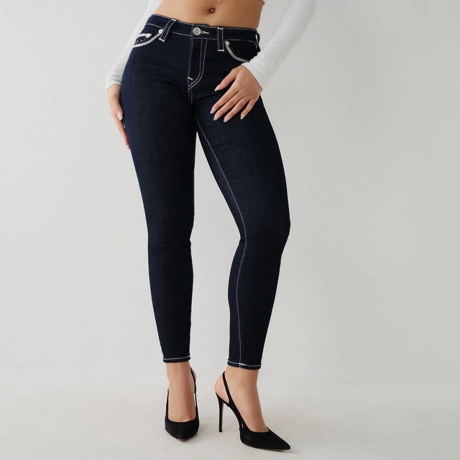 Dark Indigo Flatlock Jennie Skinny Jeans