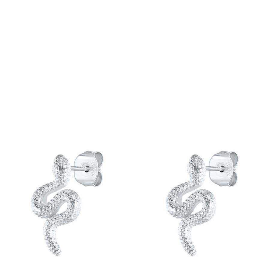 Silver Snake Stud Earrings