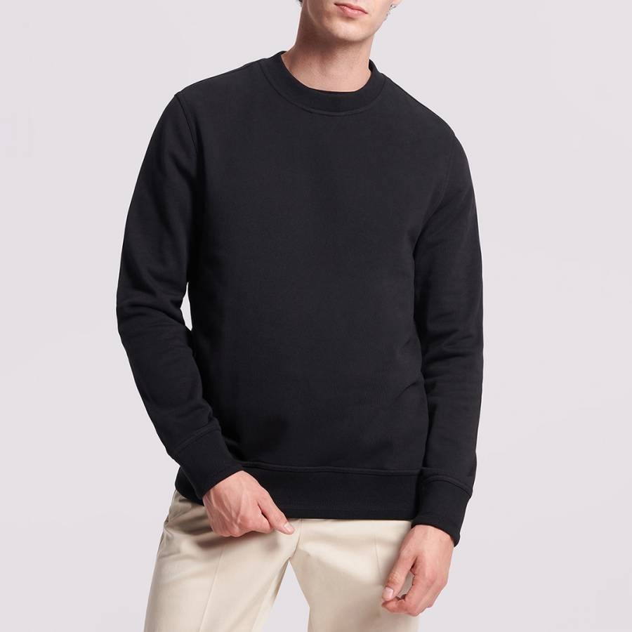Black Terry Cotton Sweatshirt