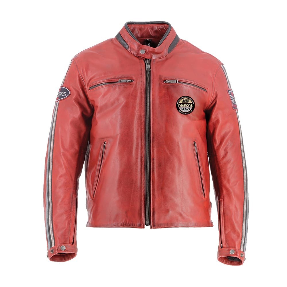 Helstons Ace 10 Years Red Leather Jacket S