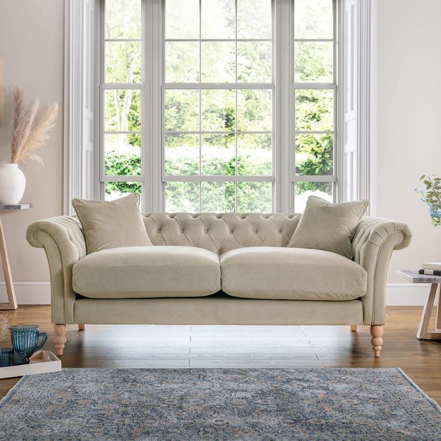 The Mayfair Large Sofa Velvet Putty