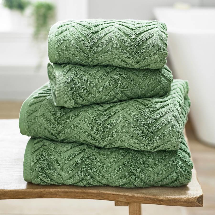 Catalonia Pair of Hand Towels Green