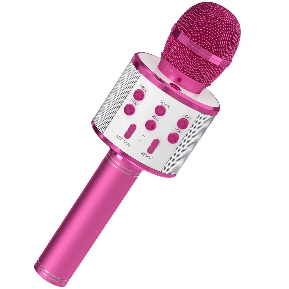 Karaoke microphone with speaker - Rose Red