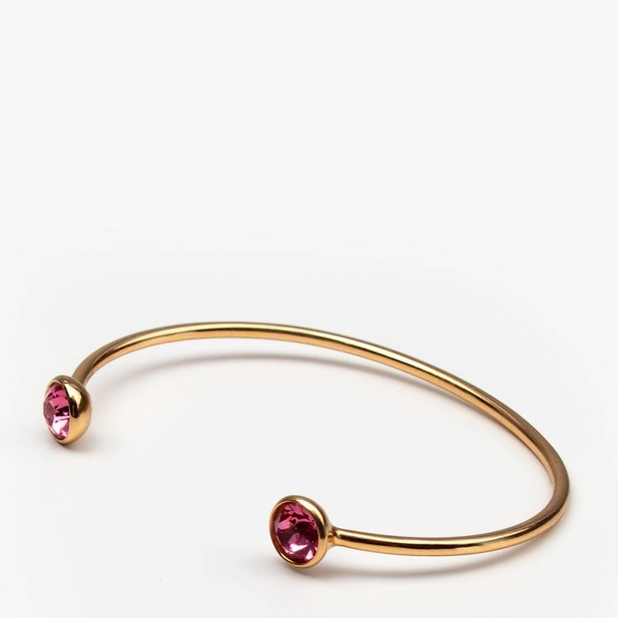 Gold Pink  Stone Detailing Bangle