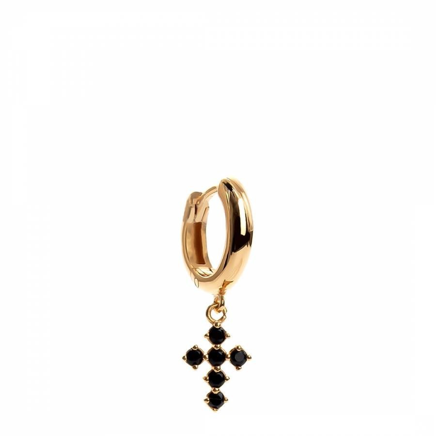 Gold Black Stone Unisex Single Drop Earring