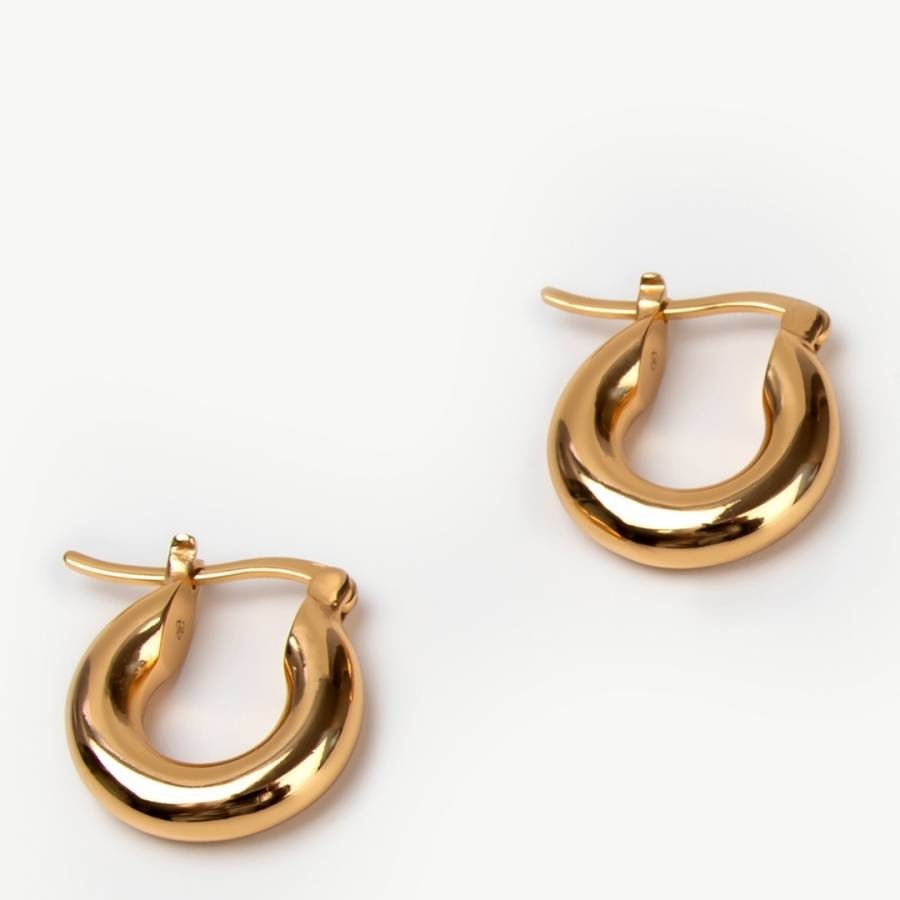 Recycled Sterling Silver And 18K Gold Coated Hoop Earrings