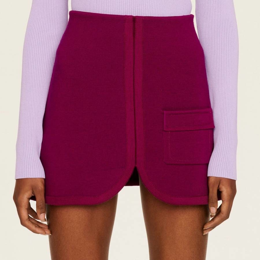 Pink A-Line Zip Mini Skirt