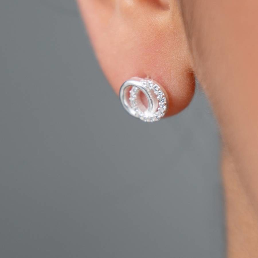 Silver Infinity Pendant Earrings