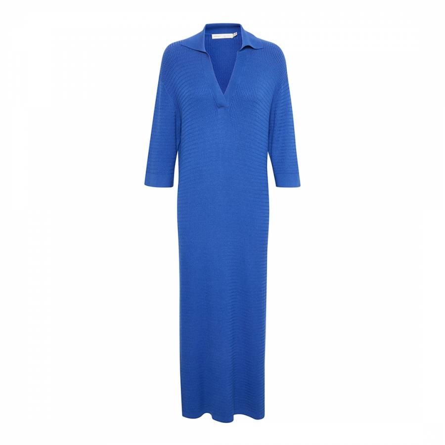 Blue Imimi Cotton Blend Maxi Dress