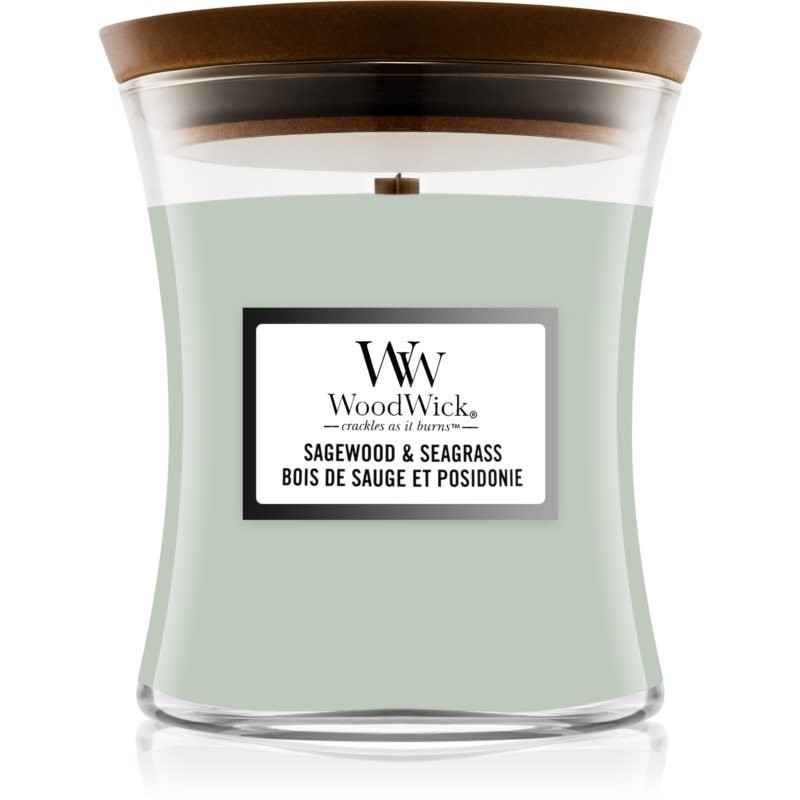 Woodwick Sagewood & Seagrass scented candle 275 g