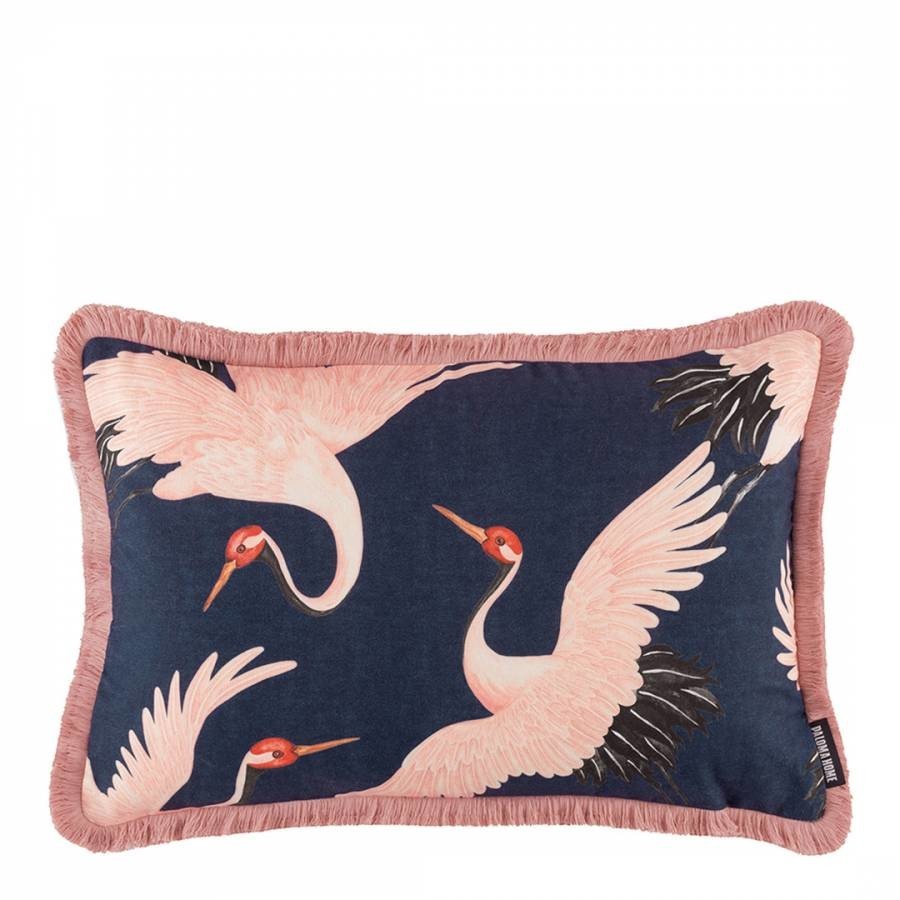 Oriental Birds Cushion Navy