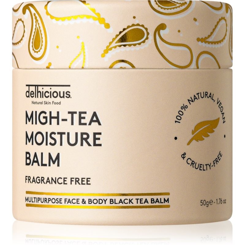 delhicious MIGH-TEA MOISTURE BALM multi-purpose balm for very dry and sensitive skin fragrance-free 50 g