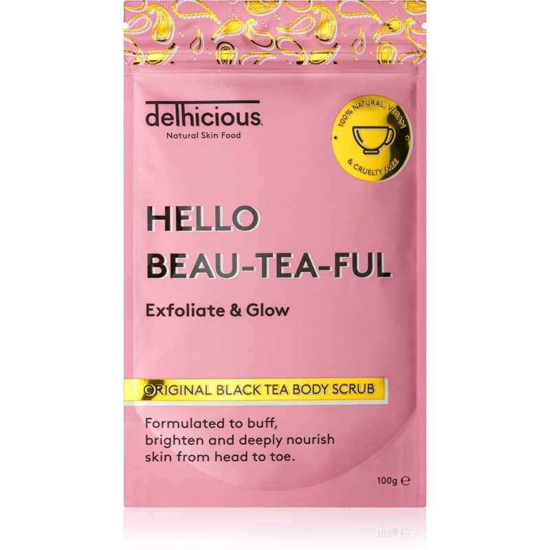 delhicious HELLO BEAU-TEA-FUL ORIGINAL BLACK TEA smoothing body scrub 100 g