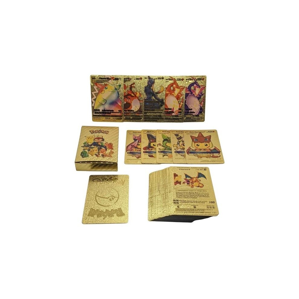 55Pcs For Pokemon Card Mint Vmax GX Charizard Collection Boxes Gold Cards