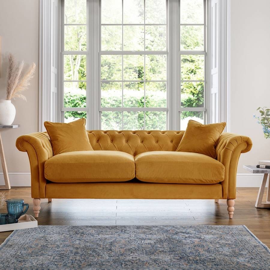 The Mayfair Large Sofa Velvet Ochre