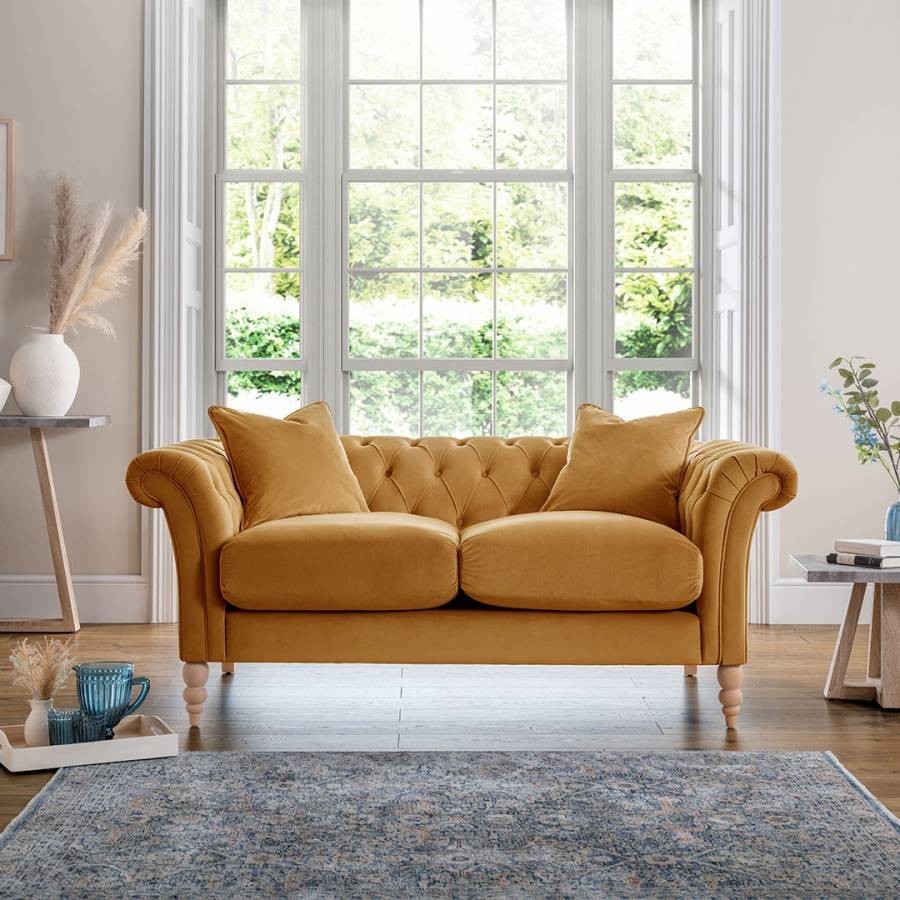 The Mayfair Medium Sofa Velvet Ochre