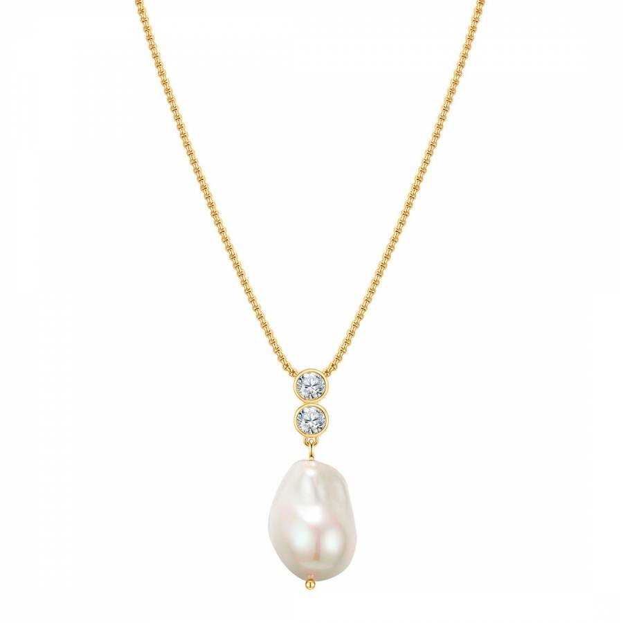 Yellow Gold Shell Pearl Necklace