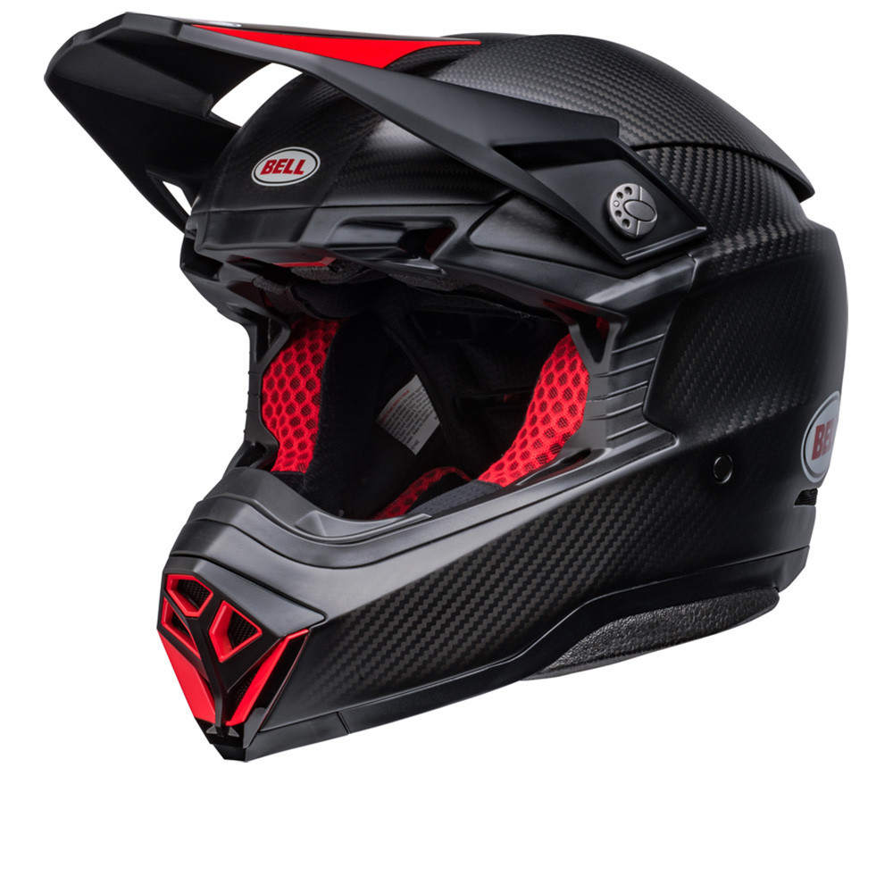 Bell Moto-10 Spherical Solid Satin Gloss Black Red Full Face Helmet S