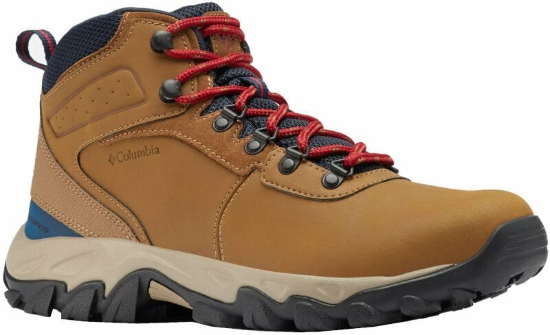 Columbia Mens Outdoor Shoes Men's Newton Ridge Plus II Waterproof Hiking Boot Light Brown/Red Velvet 42