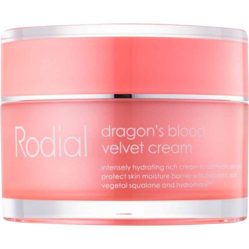 Rodial Dragon's Blood Velvet Cream face cream with hyaluronic acid for dry skin 50 ml
