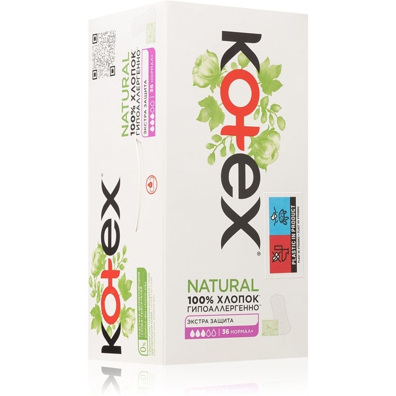 Kotex Natural Normal+ panty liners 36 pc