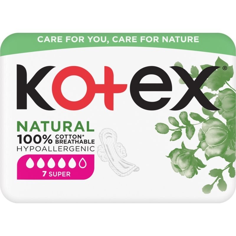 Kotex Natural Super sanitary towels 7 pc