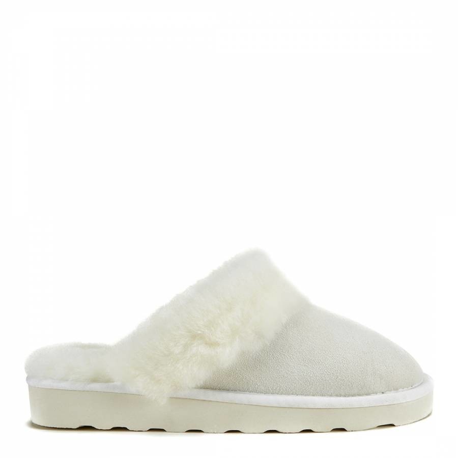 White Mool Suede Slippers