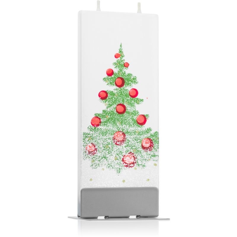 Flatyz Holiday Christmas Tree with Snow decorative candle 6x15 cm