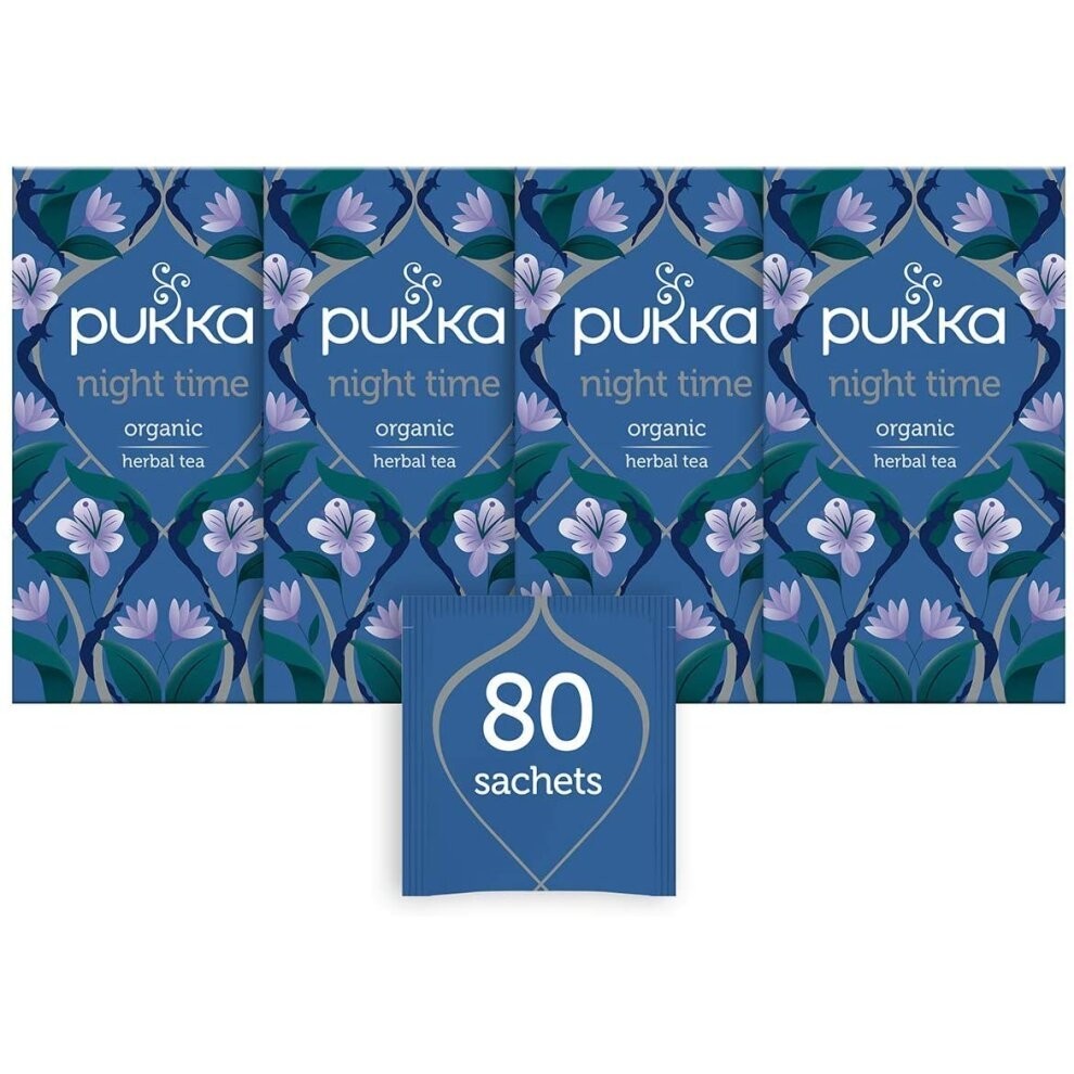 Pukka Night Time Organic Herbal Tea, 20 Teabags, Pack of 4