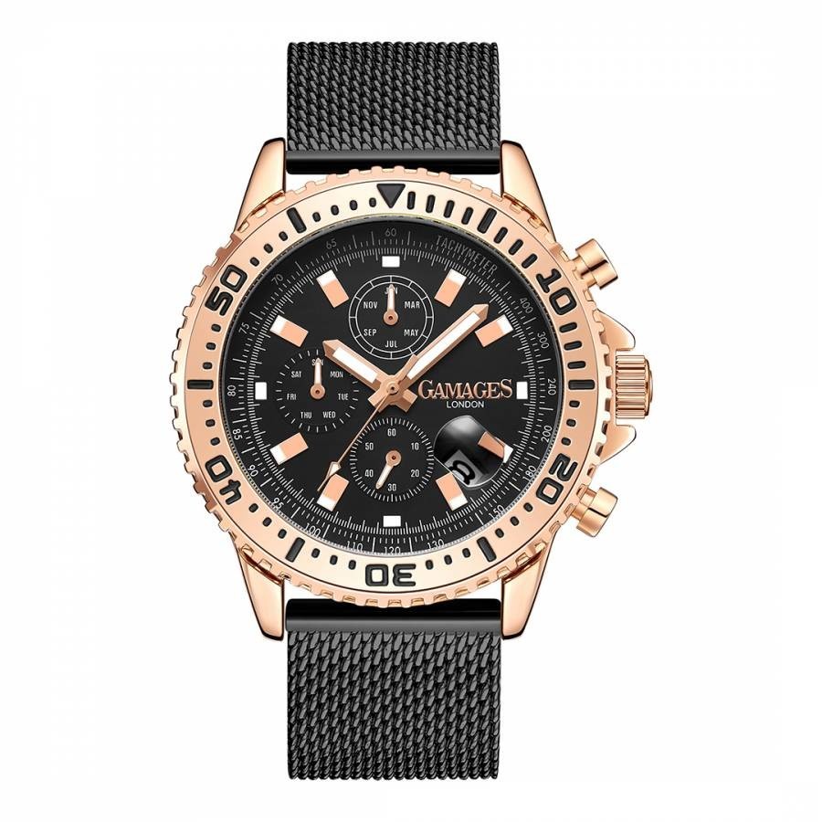 Men's Gamages Of London Limited Edition Hand Assembled Dominance Automatic Rose Black